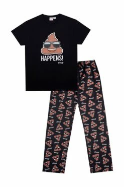 Men's Novelty Emoji Happens Character Long Pyjamas