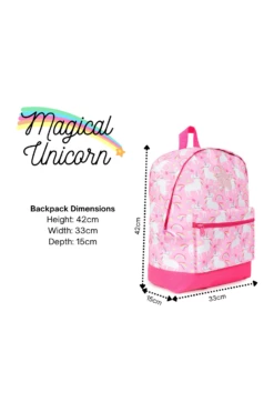 Girls Unicorn Star Pink Backpack, Kids Backpack, Schoolbag, Rucksack -pajamas shop Adjustablestraps 3