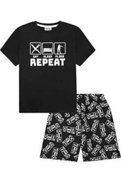 Eat Sleep Floss Repeat Short Pyjamas
