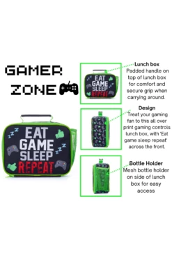 Eat Game Sleep School Bag And Lunch Bag 2 Piece, Kids Boys Gamer Backpack -pajamas shop Eatgamesleeplunchbox1 ac0a8cca 35c3 49be ad19 4c882e69bdc5