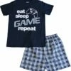 Eat Sleep Game Short Pyjamas Navy -pajamas shop EatgamesleepshortNavy