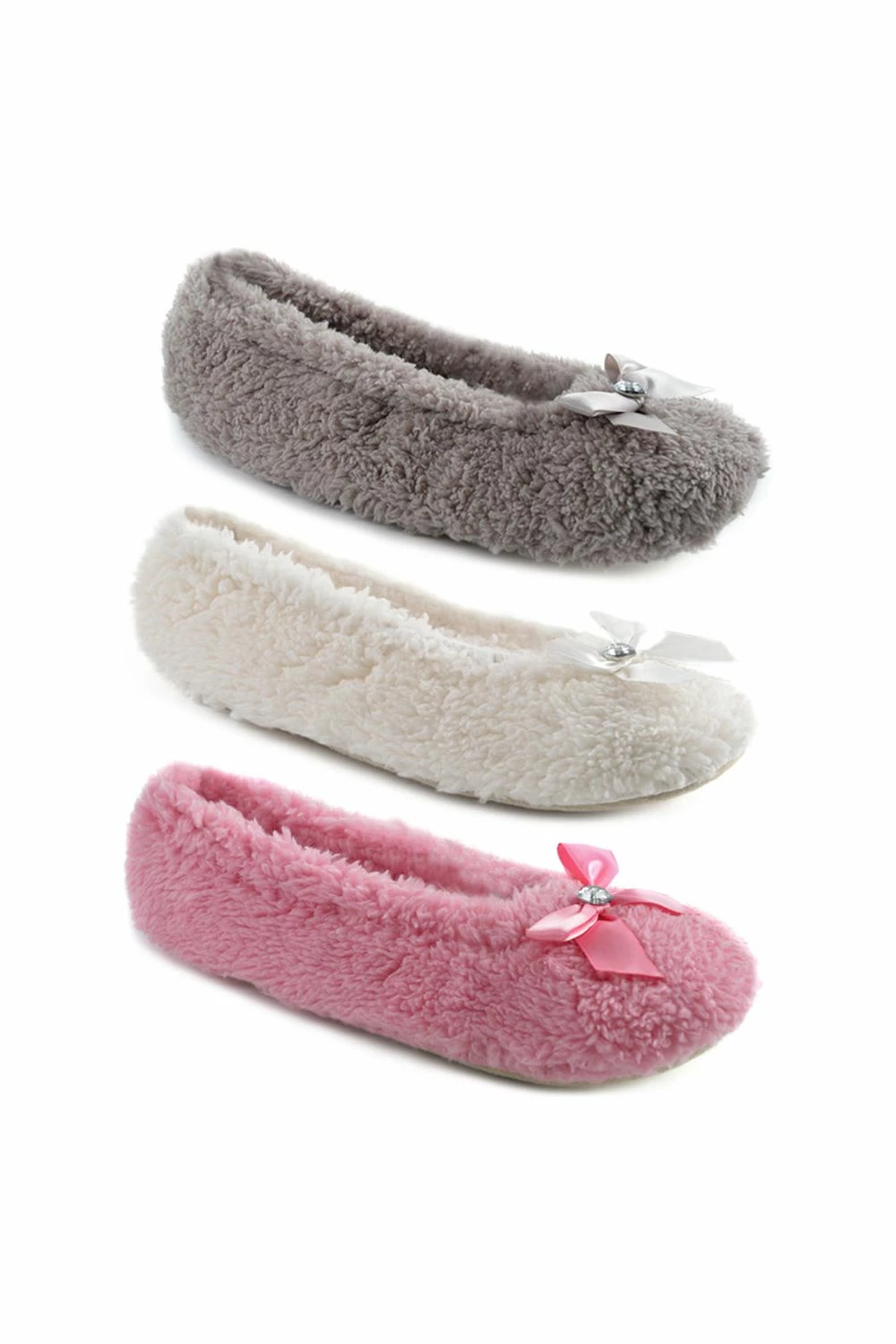 Women's Pink Fluffy Ballet Slippers 4 Women's Pink Fluffy Ballet Slippers - Image 2