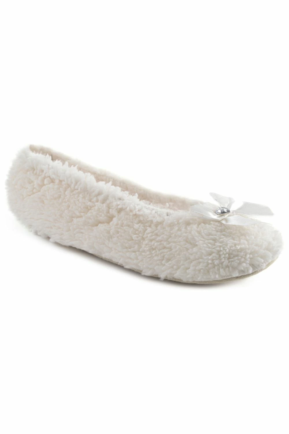 Women's White Fluffy Ballet Slippers 3 Women's White Fluffy Ballet Slippers