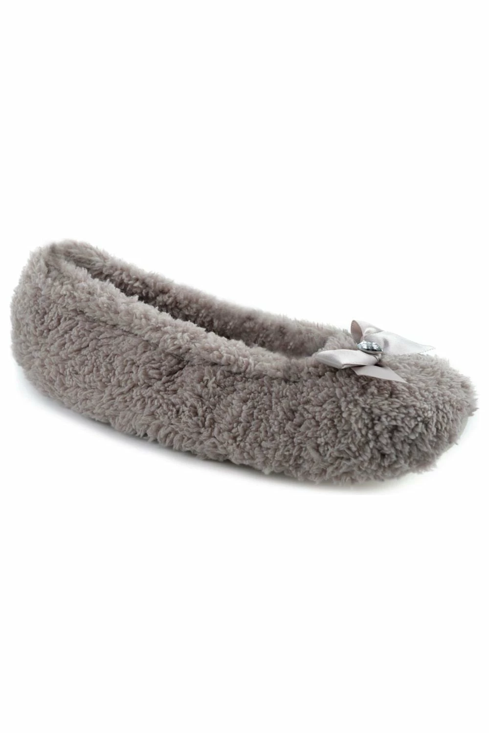Women's Grey Fluffy Ballet Slippers 3 Women's Grey Fluffy Ballet Slippers