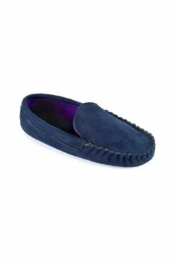 Men's Navy Slip On Mule Slippers