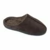 Men's Brown Fleece Lined Slide On Mule Slippers 2 Men's Brown Fleece Lined Slide On Mule Slippers -pajamas shop FT1346 1