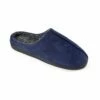 Men's Navy Fleece Lined Slide On Mule Slippers 2 Men's Navy Fleece Lined Slide On Mule Slippers -pajamas shop FT1346 2