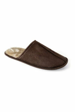 Men's Dark Brown Slip On Slippers