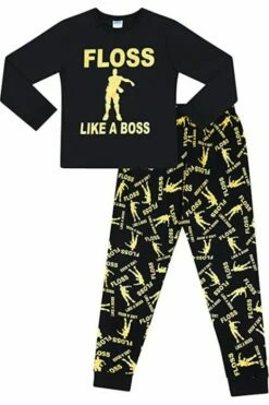 Floss Like A Boss Gold Long Pyjamas