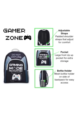 Gaming Mode School Bag And Lunch Bag 2 Piece, Kids Boys Gamer Backpack -pajamas shop Gamingmodebackpack1 a74d8ccb ca3c 4fe0 b9df 869ce7c33384