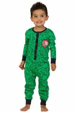 Boys George Pig Dinosaur Green Onesie Sleepsuit