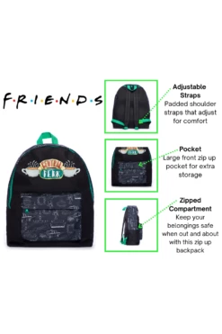 Friends Children's Women's New York City School Work Travel Bag Rucksack Backpack Fits A4 Files -pajamas shop Greenfriendsbackpack1