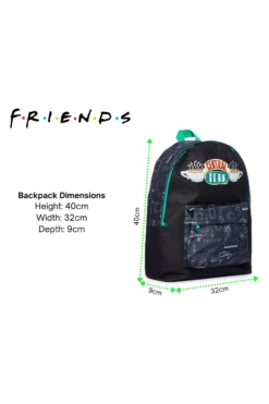 Friends Children's Women's New York City School Work Travel Bag Rucksack Backpack Fits A4 Files -pajamas shop Greenfriendsbackpack2