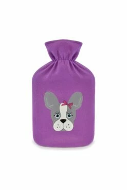 French Bull Dog Purple Hot Water Bottle