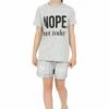 Girls Cheeky Nope Not Today Checked Shorts Cotton Pyjamas -pajamas shop IMG 0215