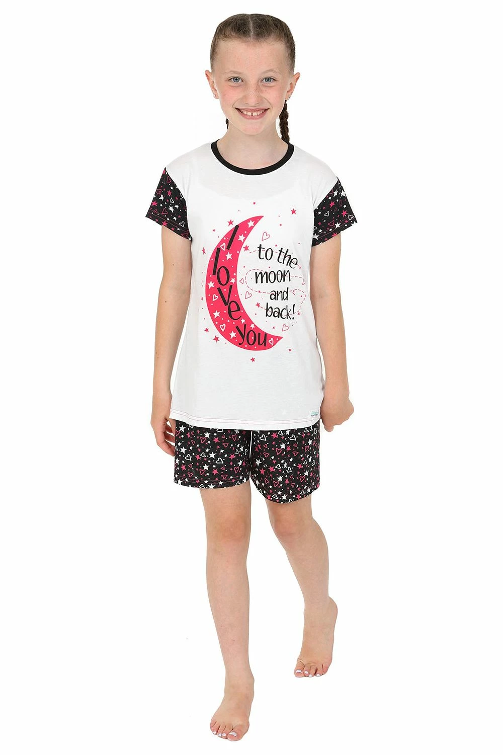 Girls 'I Love You To The Moon Back' Short Pyjamas 3 Girls 'I Love You To The Moon Back' Short Pyjamas