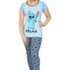 Women's Disney Lilo And Stitch Relax Light Blue Long Pyjamas -pajamas shop IMG 0340