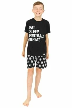 Eat Sleep Football Repeat Short Pyjamas