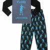 Floss Like A BossEmote Dance Gaming Long Pyjamas Blue -pajamas shop IMG 1272SET