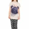 Girls 3D Pug Paw Print Long Pyjamas -pajamas shop IMG 2171