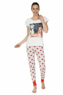 Women's Disney Lady And The Tramp Heart Long Pyjamas