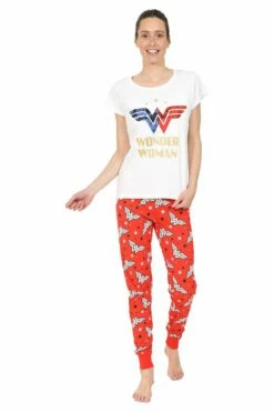 Women's DC Comics Wonder Women Long Pyjamas Pjs W21