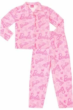 Women's Barbie Long Pink Satin Silk Pyjama Set -pajamas shop IMG 4499a 26b7942c d7f9 42f6 b185 defc885c057e