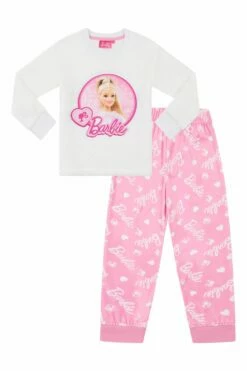 Barbie Girls Luxury Fleece Long Pyjama Set 3 To 9 Years