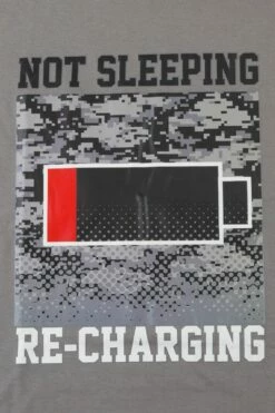 Boys Not Sleeping I'm Just Recharging' Grey Red Short Pyjamas -pajamas shop IMG 9240