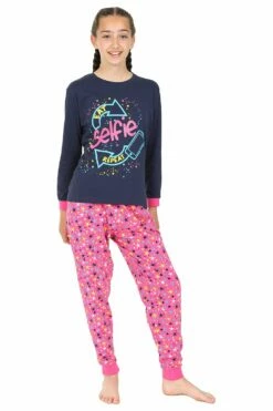 Girls Eat Selfie Repeat Long Pyjamas