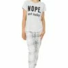 Girls Cheeky Nope Not Today Checked Long Cotton Pyjamas -pajamas shop IMG 9434