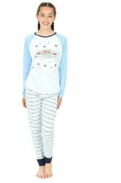 FRIENDS Central Perk Pyjamas For Girls Cafe TV Show Kids PJ Set Blue