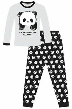 I Want To Sleep All Day Panda Long Pyjamas -pajamas shop Iwanttosleepallday