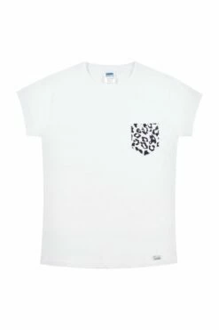 Women's And Girls Matching White Animal Print Pocket Long Pyjamas -pajamas shop LEOPARDB02