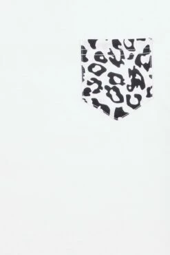 Women's And Girls Matching White Animal Print Pocket Long Pyjamas -pajamas shop LEOPARDB04