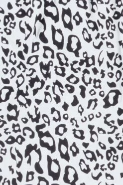 Women's And Girls Matching White Animal Print Pocket Long Pyjamas -pajamas shop LEOPARDB05