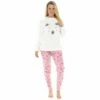 Women's Bear Fleece Top Twosie Pyjama Set Sleepwear -pajamas shop LN1021