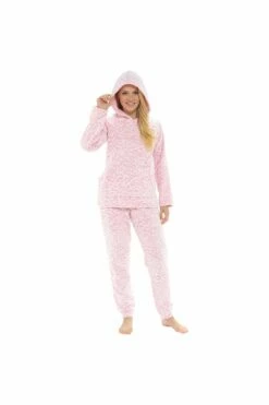 Women's Hooded Super Soft Twosie Snow Leopard Pyjamas