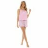 Women's Pink Checked Hello Weekend Short Pyjamas -pajamas shop LN1301 2
