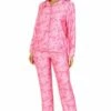 Women's Barbie Long Pink Satin Silk Pyjama Set -pajamas shop PJF Joanna231114 49