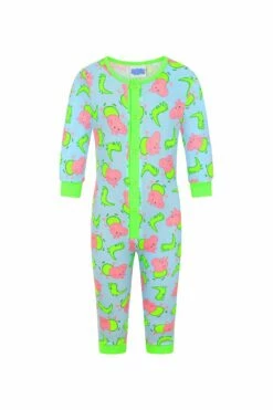 Boys George Pig DinosaurBlue And Green Onesie Sleepsuit