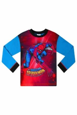 Boys Official Marvel Spiderman Blue Red Long Pyjamas -pajamas shop PJF201006 11