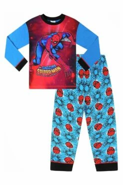 Boys Official Marvel Spiderman Blue Red Long Pyjamas -pajamas shop PJF201006 14