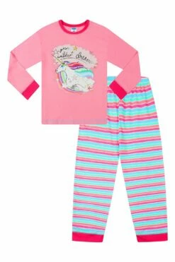 Cute Girl's In Your Wildest Dreams Unicorn Pink Long Pyjamas