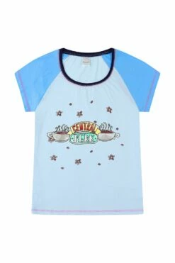 Women's Friends Central Perk Blue Long Pyjamas -pajamas shop PJF201104 67