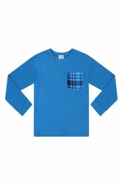 Boys Blue Check Cotton Long Pyjamas -pajamas shop PJF201215 16