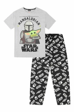 Men's Star Wars The Mandalorian Baby Yoda Child Cotton Long Pyjamas W21 -pajamas shop PJF210914 29