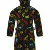Boys Black Neon Gamer Controller Fleece Dressing Gown -pajamas shop PJF220119 25