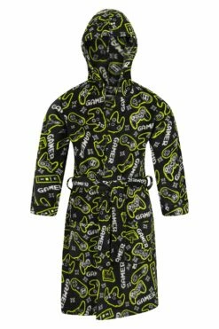 Boys Black Gamer Fleece Dressing Gown -pajamas shop PJF220119 27