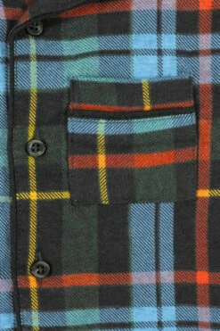 Men's And Boys Matching Brushed Cotton Green And Blue Checked Long Pyjamas -pajamas shop PJF220119 7